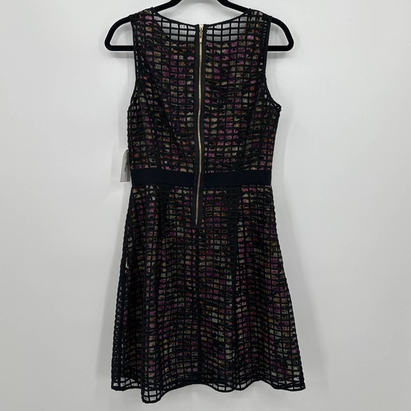 Jessica Simpson Dress A-Line Floral Mesh Sleeveless Scoop Neck Midi Black 10 NWT - Picture 6 of 8